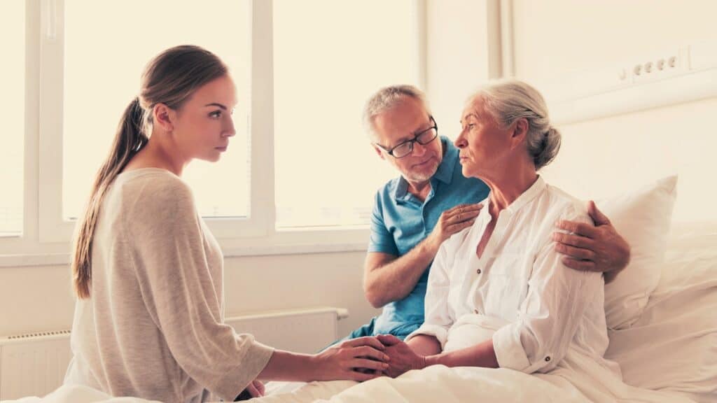 Senior parent hospitalized needs help.