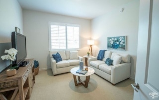 81 Oaks Senior Living One Bedroom Apartments Living Area