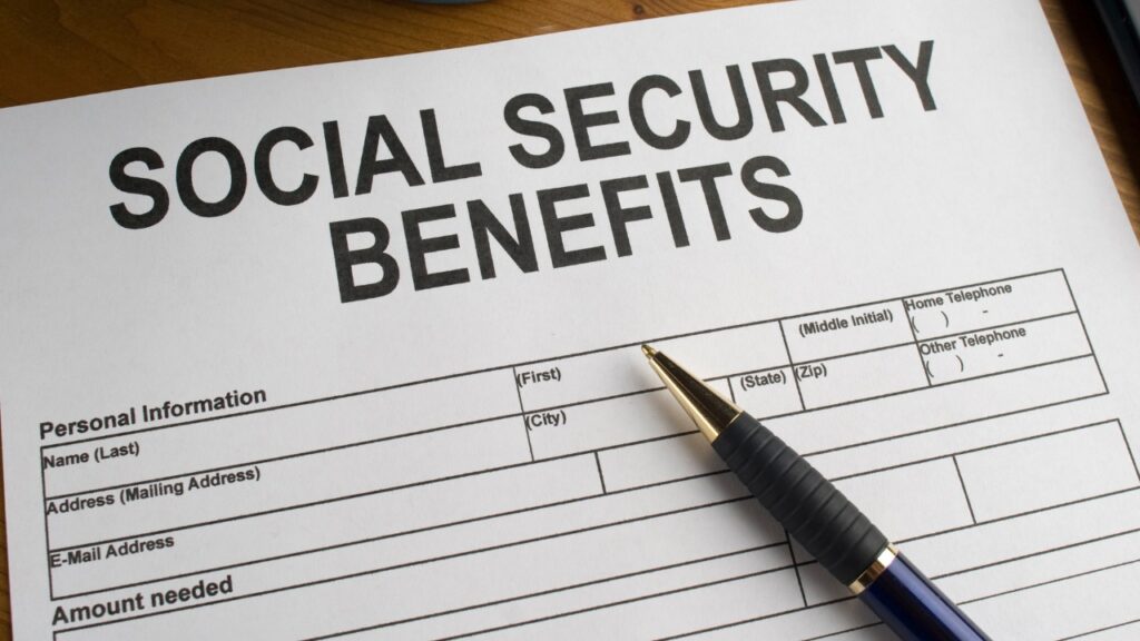 Social security benefits form.