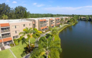 Lakehouse West Building near the lake.