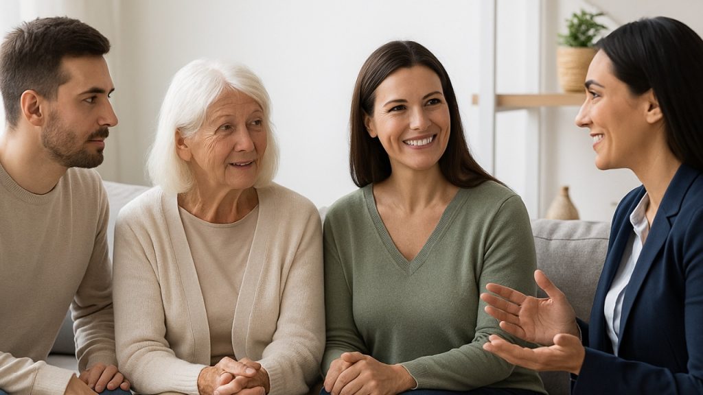 Family and Senior Care Advisor talking about Senior Care Decisions
