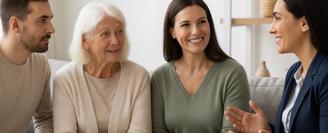 Family and Senior Care Advisor talking about Senior Care Decisions