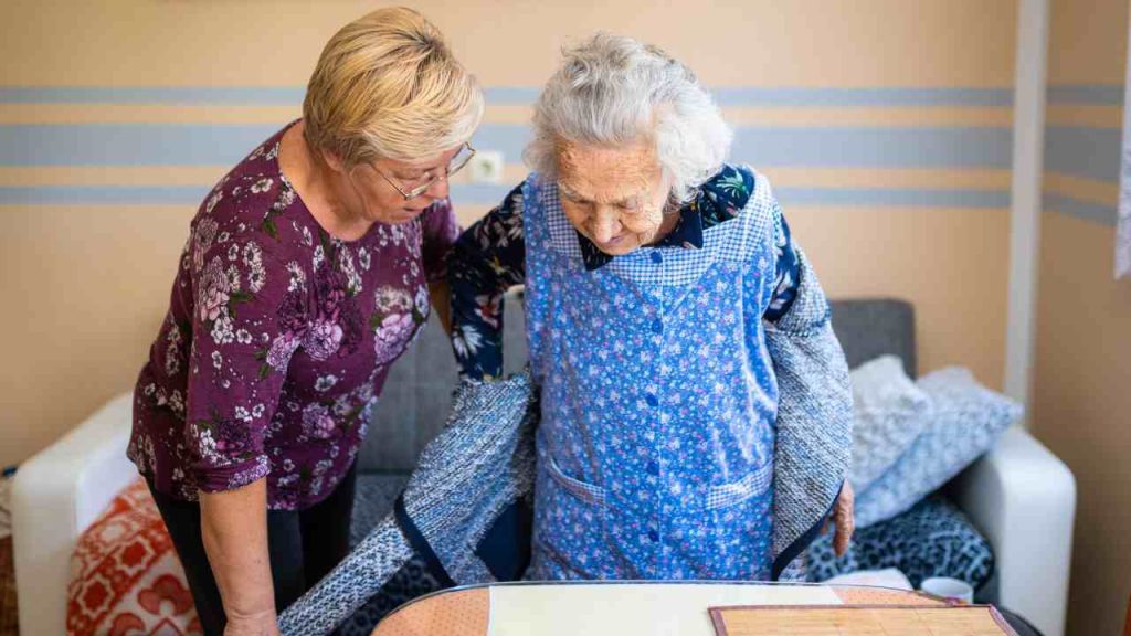 Caregiver assisting a senior with Activities of Daily Living