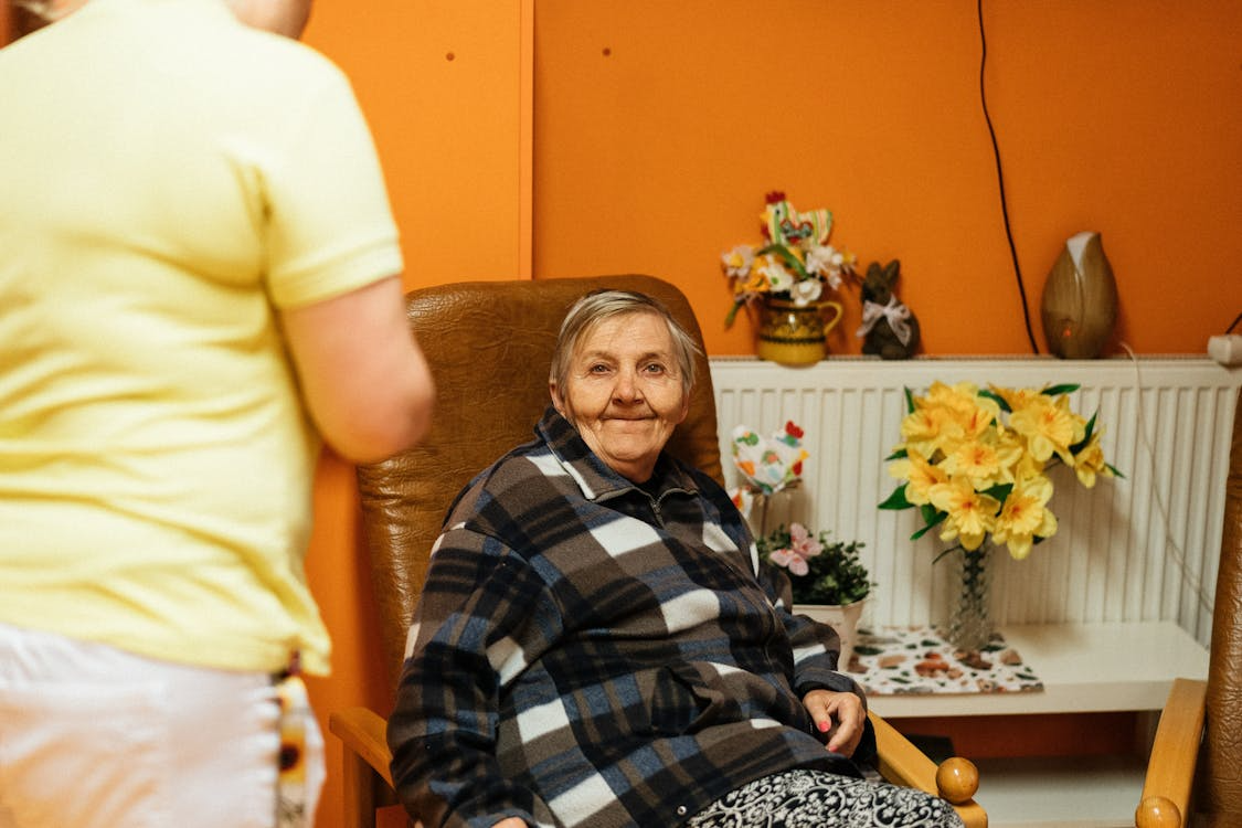 An elderly person.